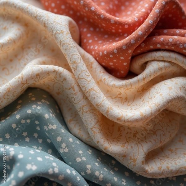 Fototapeta Smooth Linen Fabric Waving in Soft Pastel Colors – Serene and Elegant Background