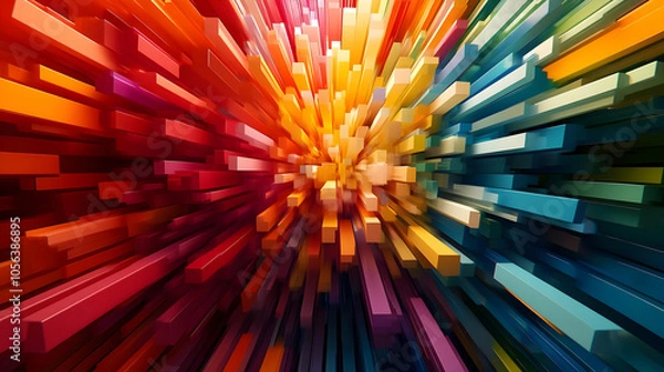 Fototapeta Abstract 3D Background with Colorful Geometric Shapes