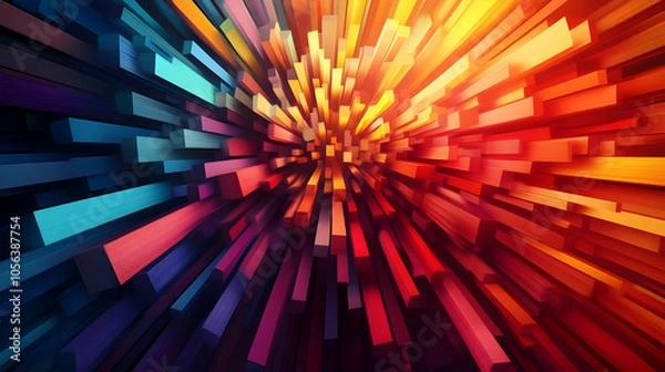 Fototapeta Abstract 3D Background with Colorful Geometric Shapes