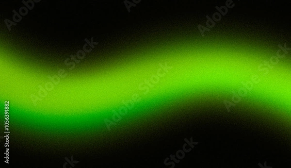 Fototapeta Green black color grainy gradient texture background. Abstract soft colors, flow shaped, vibrant, dark colors, glowing, bright shine, poster, banner, cover, header