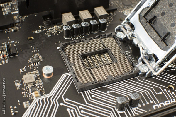 Obraz Empty CPU Socket on Motherboard