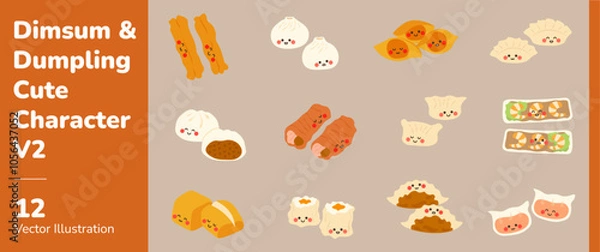 Fototapeta Dimsum & Dumpling Cute Character 2 