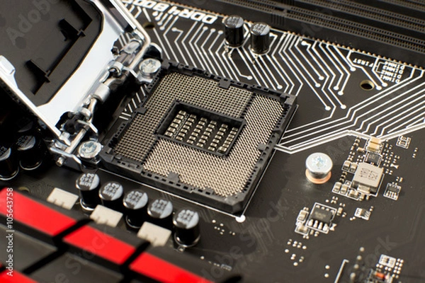 Obraz Empty CPU Socket on Motherboard