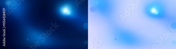 Obraz Blue circular light spots overlay on transparent background for a lens flare effect.  Black and Transparent PNG for overlay effect.