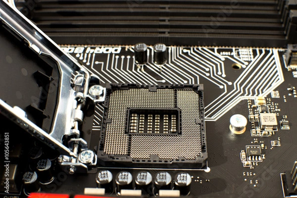 Obraz Empty CPU Socket on Motherboard