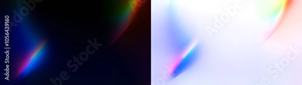 Obraz Dark blue and purple light leak overlay with transparent background for a moody, atmospheric effect.  Black and Transparent PNG for overlay effect.
