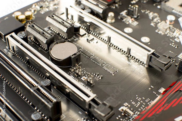 Obraz Computer Motherboard GPU Graphic card slots
