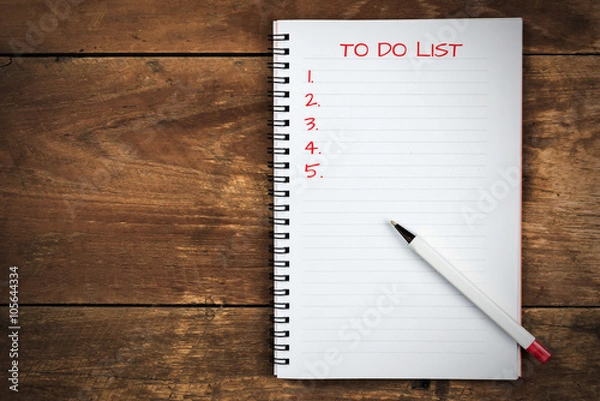 Obraz writing to do list on notepad with pen