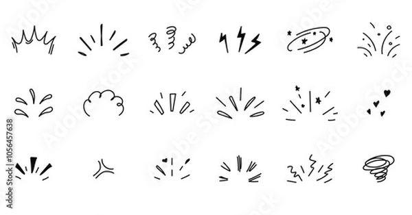 Obraz Design element, spark exclamation emphasis ray twinkle starburst, confetti explosion