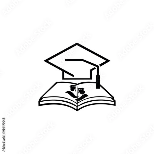 Obraz Graduation Logo. Icon vector design template in white background.