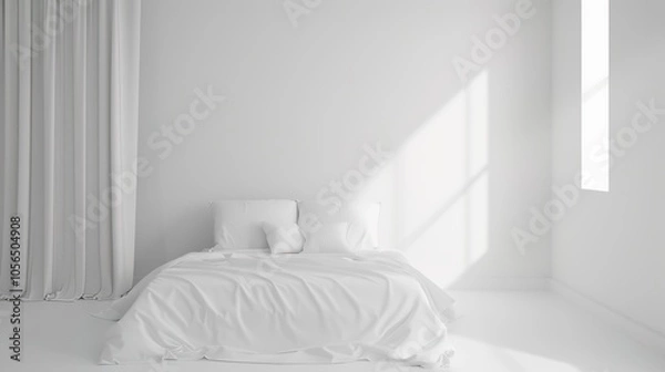 Fototapeta White Comfort Background in Hotel Rooms offers a serene and inviting atmosphere. A perfect blend of elegance and relaxation for guests seeking a luxurious stay