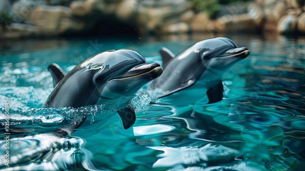 Fototapeta dolphin in the pool