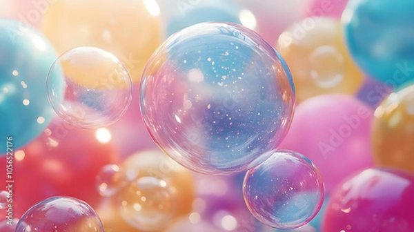 Fototapeta Abstract Background with Colorful Bubbles