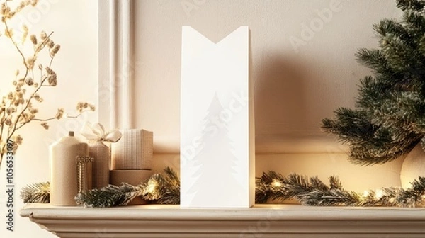 Obraz Minimalist Holiday Decor with Subtle Tree Design