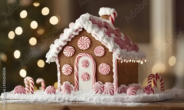 Fototapeta Joyful Christmas and New Year Collection: Santa, Festive Animals, Whimsical Decorations, Cozy Holiday Scenes, and Playful Winter Elements on White Background