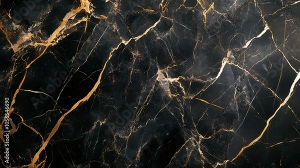 Obraz Black and gold marble style illustration, luxury style, is a background designed for use in design, advertising, presentation.