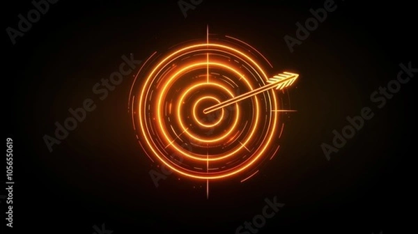 Fototapeta Clean graphic line icon for goals and objective focus.
