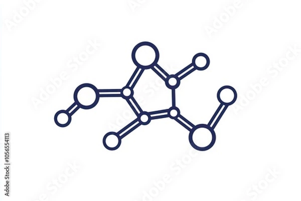 Fototapeta Precise design line icon for chemical bonds, representing molecular structures.