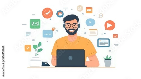 Fototapeta Working from Home: Tips and Tricks for Successful Remote Work