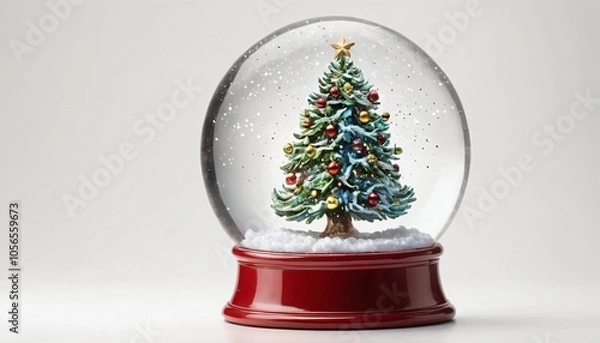 Obraz Festive Christmas Tree Snow Globe