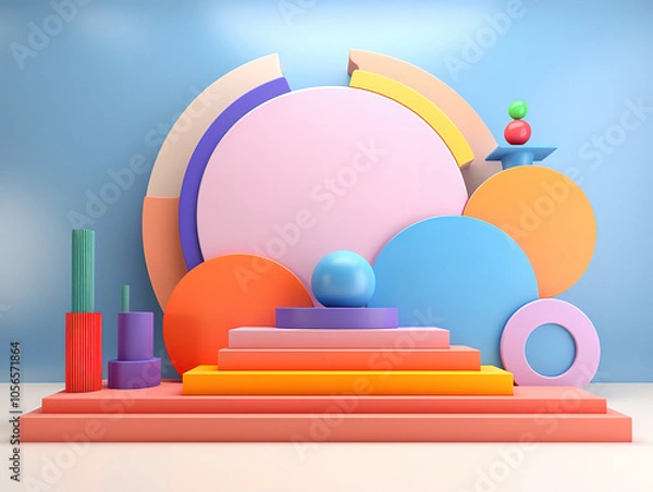 Fototapeta Colorful Geometric Abstract Composition