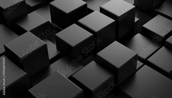 Fototapeta Abstract Black Cube Pattern
