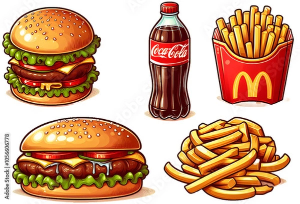 Obraz 햄버거 세트 