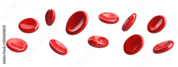 Obraz Red Blood Cells Isolated on Transparent Background