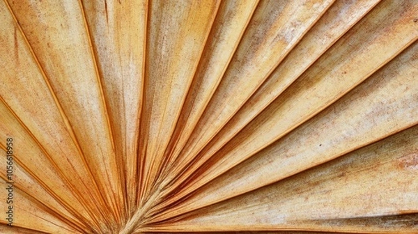 Fototapeta Close up texture of a dried palm tree leaf on a natural background