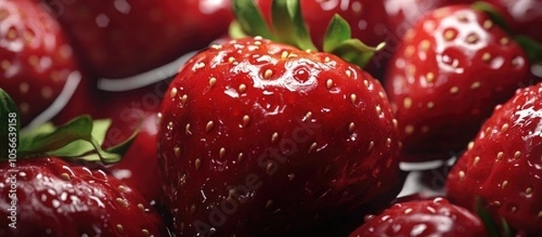 Obraz Fresh Strawberry Details Zoom