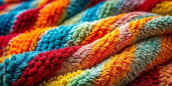 Fototapeta A Vibrant Tapestry of Fuzzy Stripes, Intertwined and Layered in a Symphony of Color