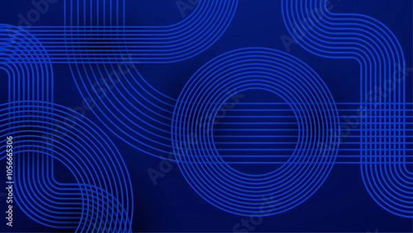 Obraz Abstract Geometric Blue Background With Modern Design Elements