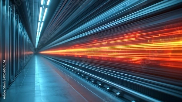 Fototapeta Dynamic visuals of technology capturing the essence of speed and innovation in a high-tech environment