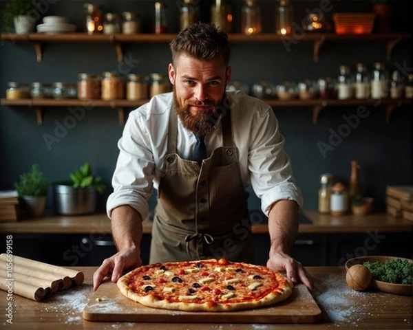 Obraz Pizza chef