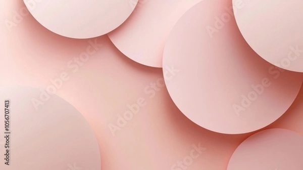 Fototapeta Gentle Pink Abstract Circles Overlapping Layers