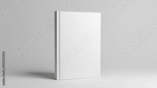 Fototapeta This glossy book cover mockup presents a hardcover book with a clean, smooth surface, offering a realistic representation for visual presentations and branding.