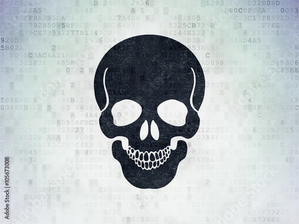 Fototapeta Medicine concept: Scull on Digital Paper background