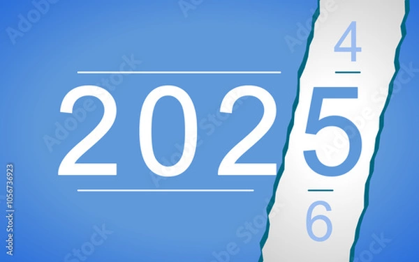 Obraz 2025 Happy New Year design vector. trendy new year 2025 design template.