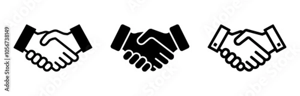 Obraz handshake icon vector art design set on white background