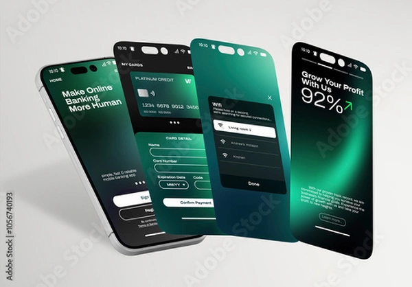 Fototapeta Screen Phone Application Mockup With Generative AI