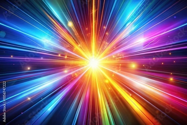 Obraz Abstract Dynamic Light Beams and Vibrant Colors for Technology and Futuristic Design Concepts