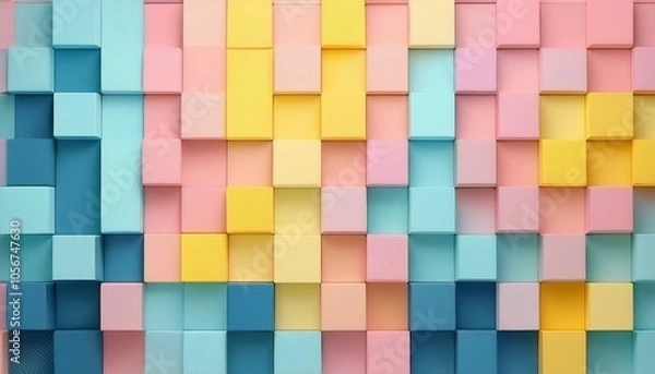 Fototapeta パステルカラーの抽象カラーブロックpastel abstract color blocks