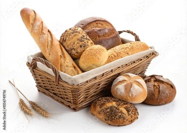 Fototapeta Assorted breads in a basket