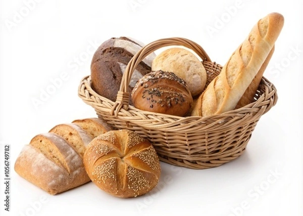 Fototapeta Assorted breads in a basket