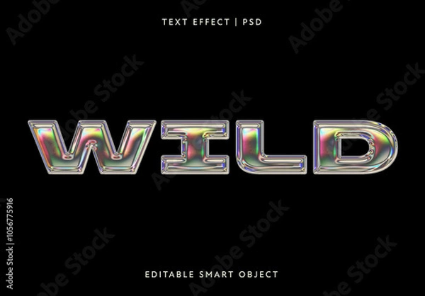 Fototapeta Bold Chrome Text Effect