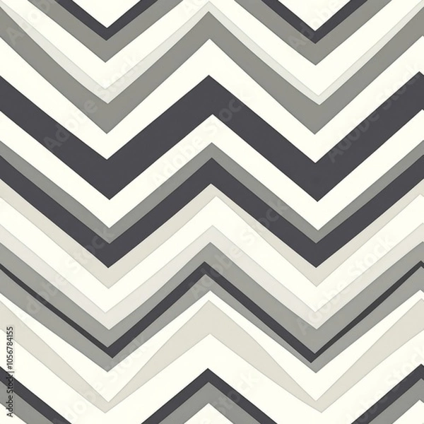 Fototapeta seamless pattern of zigzag stripes in monochromatic shades with a modern twist