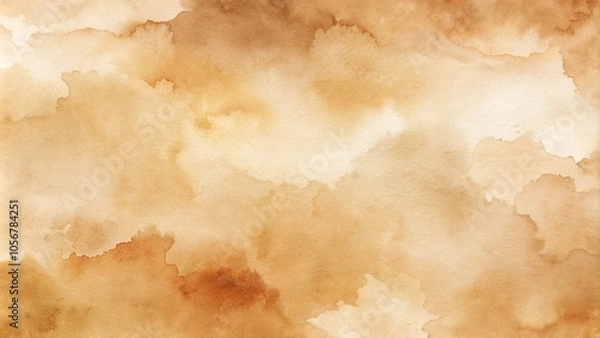 Fototapeta Light beige and brown watercolor texture. High resolution oil painted texture for design. Seamless texture. There is blank place for your text, textures design art work or skin product.