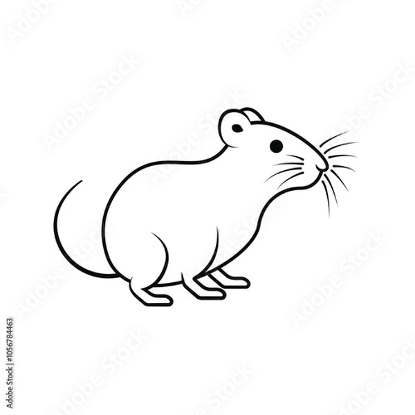 Fototapeta Outline Drawing of a Rat