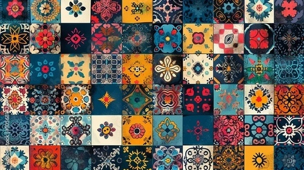 Obraz Seamless pattern with portuguese tiles