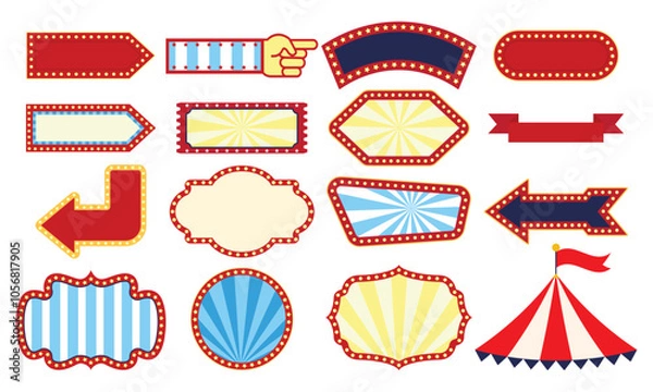 Obraz Circus carnival banner label flat design